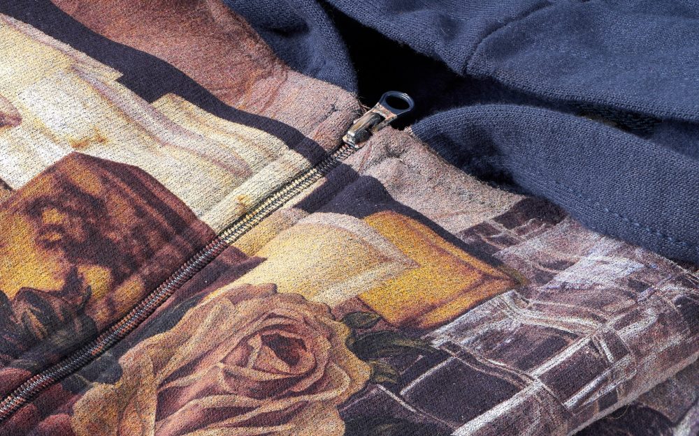 Stampa digitale a pigmento su felpa con cerniera