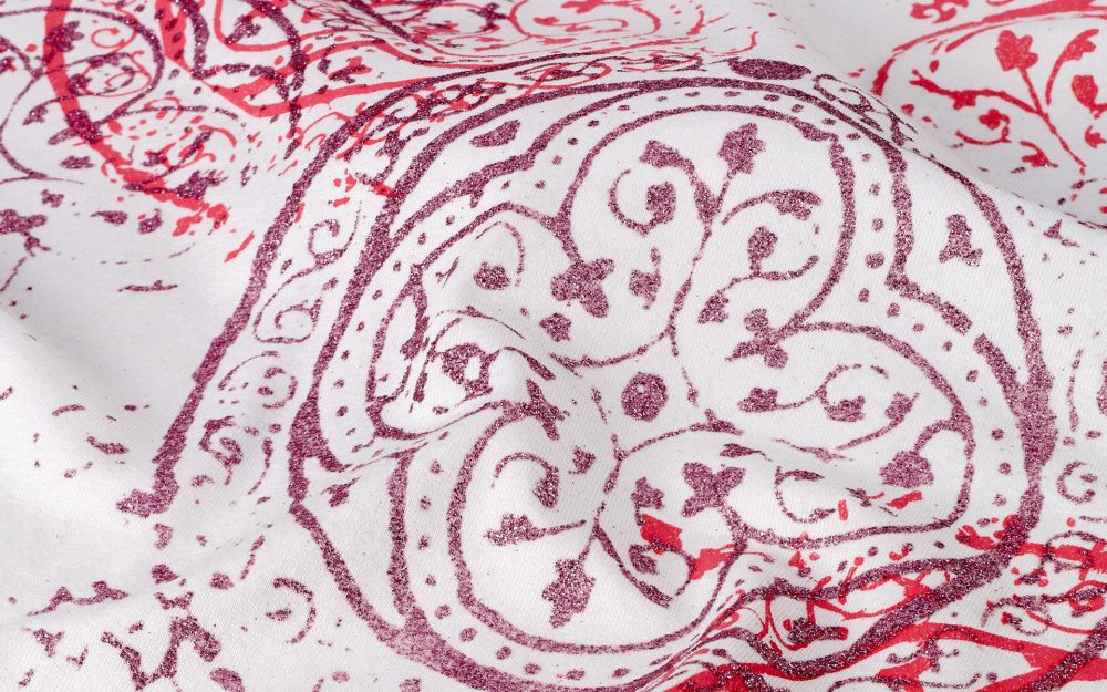 Stampa serigrafica con glitter